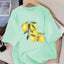 T-shirts à motif citron créatifs Femme décontracté doux hauts mode