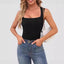 Débardeur côtelé à encolure carrée Vêtements Femme