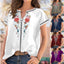 Haut T-shirt femme d'été à manches courtes imprimé ethnique