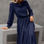 Robe drapée à manches longues pour femme