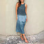 Robe en Tencel sans manches à col rond et à couleur assortie pour l'été