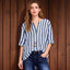 Chemisier classique rayé polyvalent pour femme