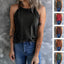 Nouvelle veste d'été sans manches unie à col rond pour femme