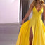 Robe longue sexy pour femme, col en V profond, bretelles spaghetti, sans manches, dos nu, fente haute