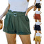 Lace-up Pocket Solid Color High-waist Casual Shorts Women