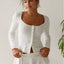 Ensemble deux-pièces cardigan court décontracté manches longues et short