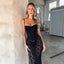 Robe taille cintrée à bretelles en dentelle pour femme