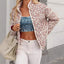 Manteau en coton pour femme, imprimé et contrastant, automne et hiver