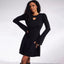 Robe Femme Col Rond Imprimé Coeur Évidé Taille Serrée