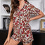 Ensemble décontracté maison femme short imprimé à manches courtes