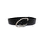 Ceinture noire en similicuir PU simple avec boucle ardillon métallique