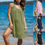 Robe de plage décontractée sans manches de couleur unie pour femme pour les vacances en bord de mer