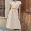 Robe décontractée femme unie avec cordon de serrage et taille mi-haute