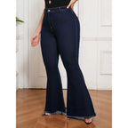 Jeans évasé taille haute grande taille femme à coupe ajustée Sret