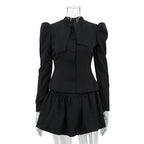 Bow Tie Long Sleeve Suit Top Skirt Two-piece Set