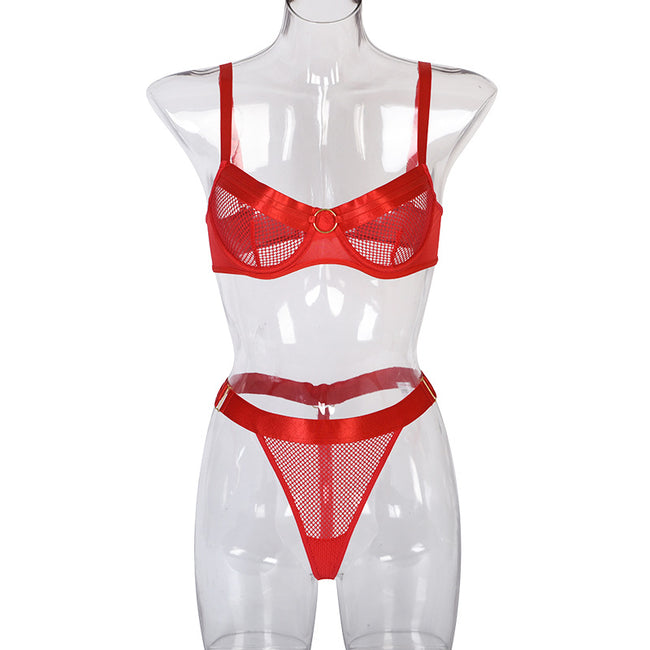 Ensemble de Lingerie Sexy pour Femme en Dentelle Résille Main Image