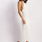 Robe plissée en tricot américain d'été pour femme