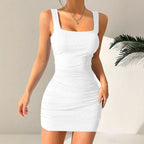 Robe décontractée amincissante sans manches pour femme