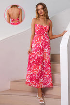Robe à fines bretelles décolletée dos nu pour femme