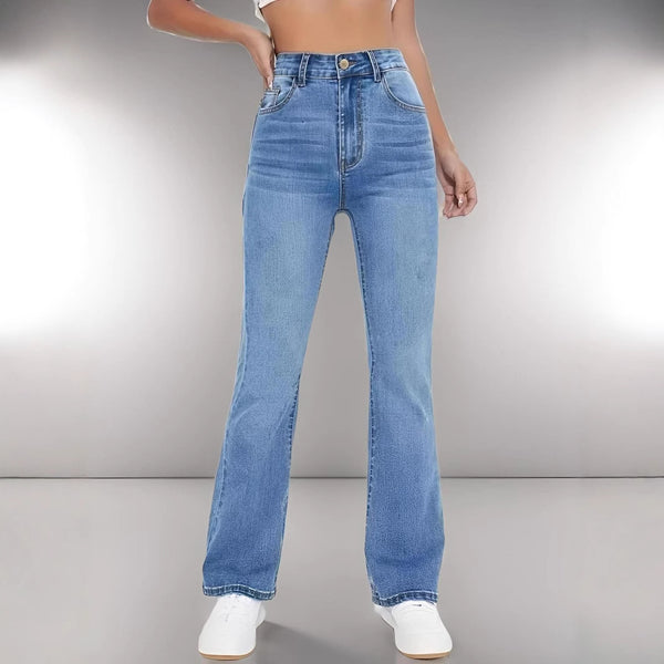 Jeans moulant femme style européen et américain - Jean femme coupe slim flatteur et tendance - Bleu clair