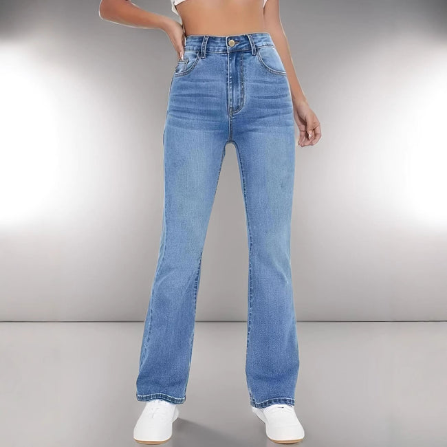 Jeans moulant femme style européen et américain - Jean femme coupe slim flatteur et tendance - Bleu clair Hover Image