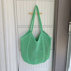 Hollow-out Knitted Tote Bag For Women