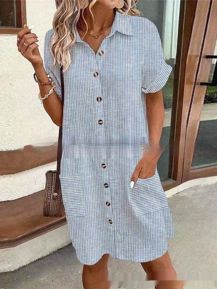 Robe à revers chemise de poche européenne et américaine
