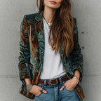Blazer décontracté chic pour femme avec imprimé floral