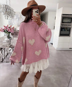 Pull en maille lâche color-block pour femme