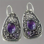 Boucles d'oreilles tendance géométriques rondes rétro en zircon pour femme
