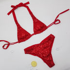 Maillot de bain bikini à sequins tendance pour la plage