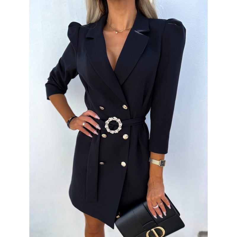 Robe Manteau De Costume Nouvelle Mode Avec Ceinture