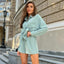 Ensemble deux pièces de shorts d'été à lacets et chemise ample en lin décontracté à la mode pour femmes de style européen et américain