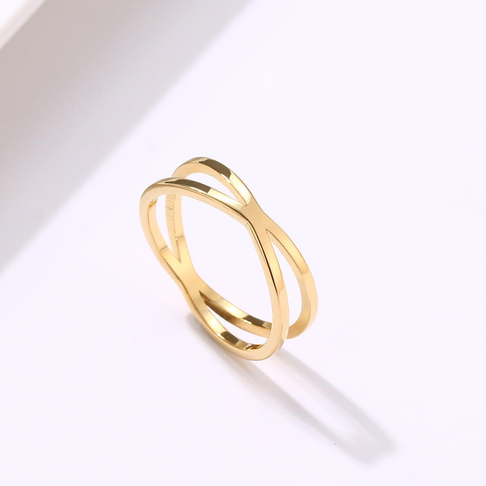 Bague Bohème Vintage Croisée en Or pour Femme Mariage