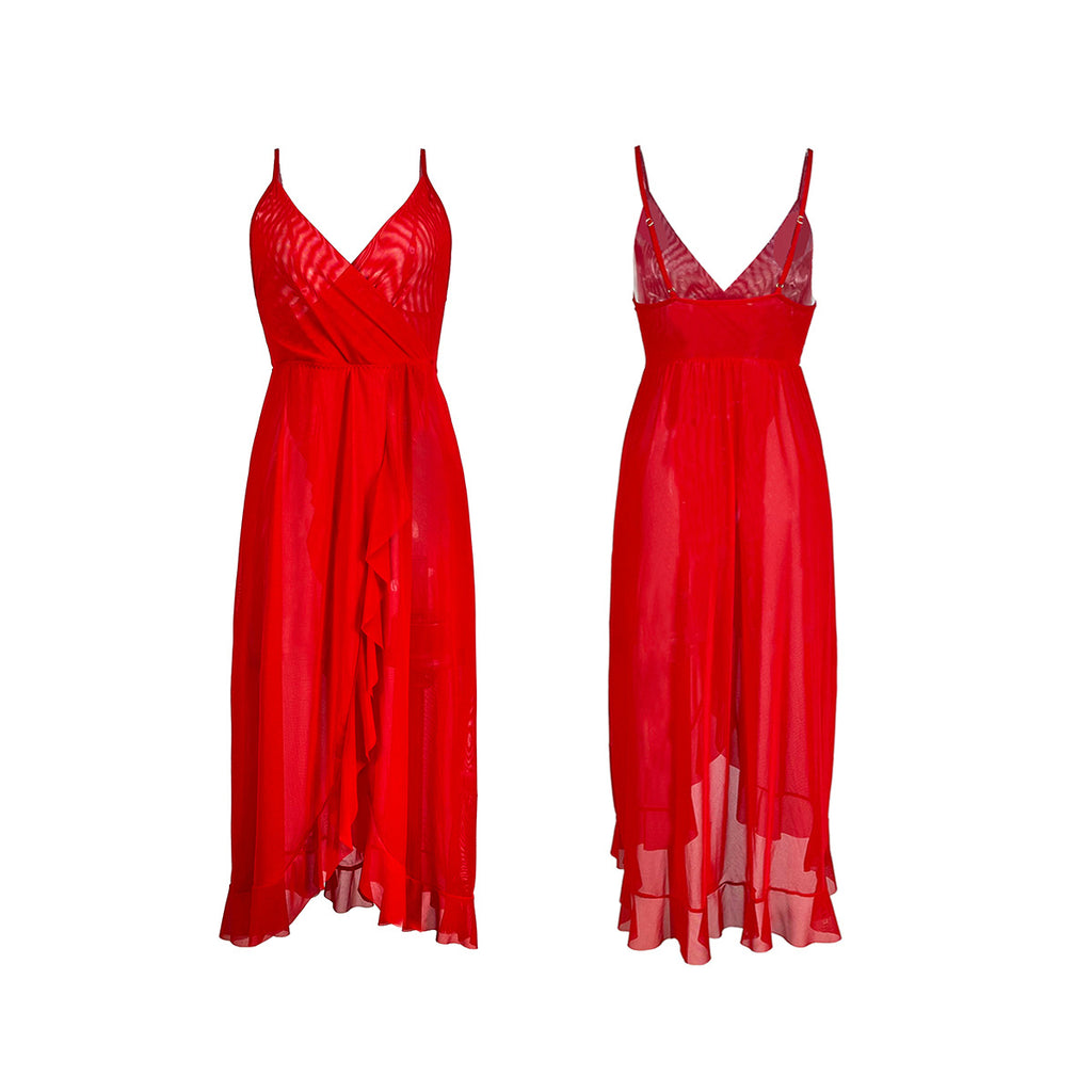 Robe sexy sans manches à col en V et dos nu