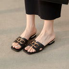 Mules à chaîne Muller pour femmes Sandales à talons bas