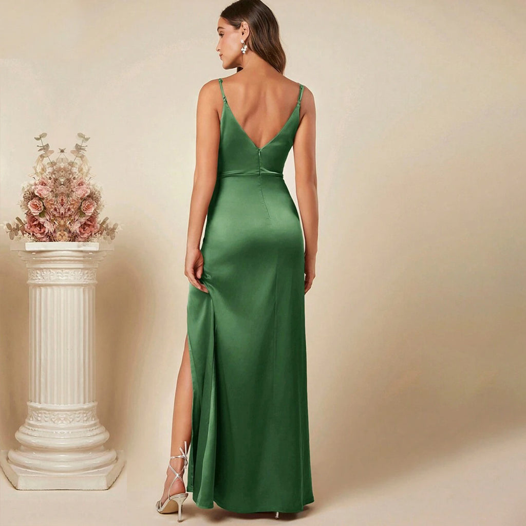Robe nuisette en satin printemps-été pour femme
