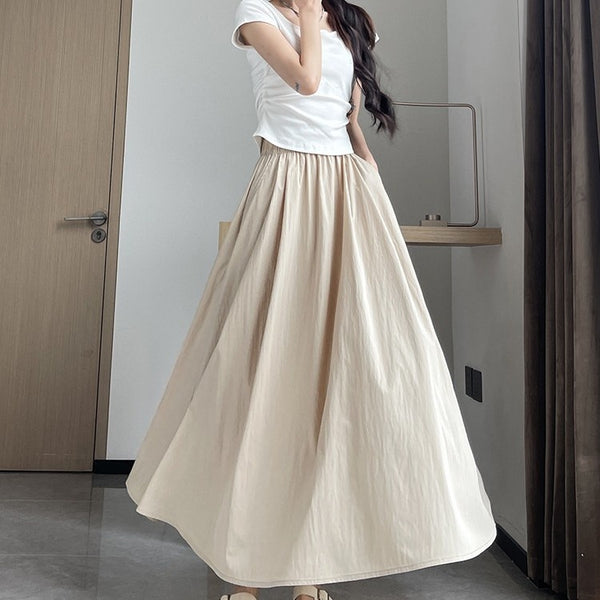 Robe Plissée Amincissante Taille Haute Évasée d'Été