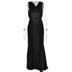 Robe longue de soirée lacée en dentelle, style banquet, pour femme