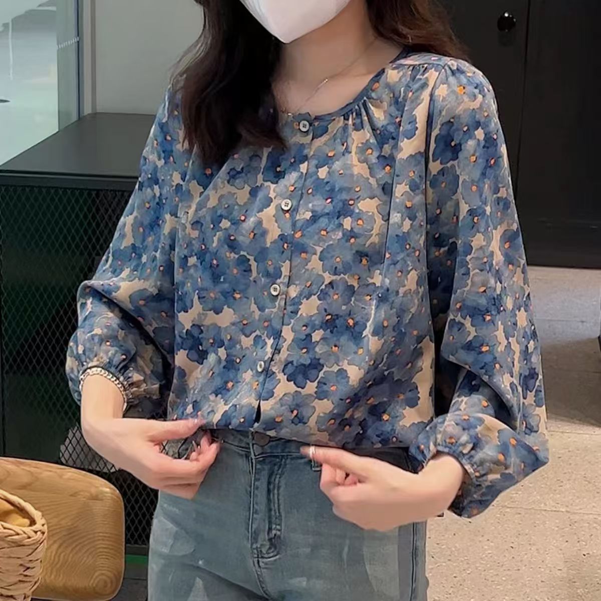 Chemisier en mousseline à imprimé floral pour femme