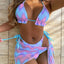 Maillot de bain bikini tie-dye fendu pour femme