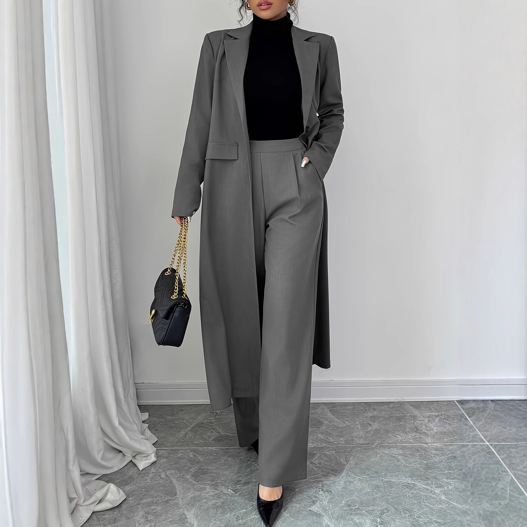 Ensemble deux pièces pantalon élégant et gracieux