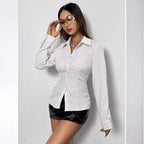 Fashion Casual Striped Shirt For Women