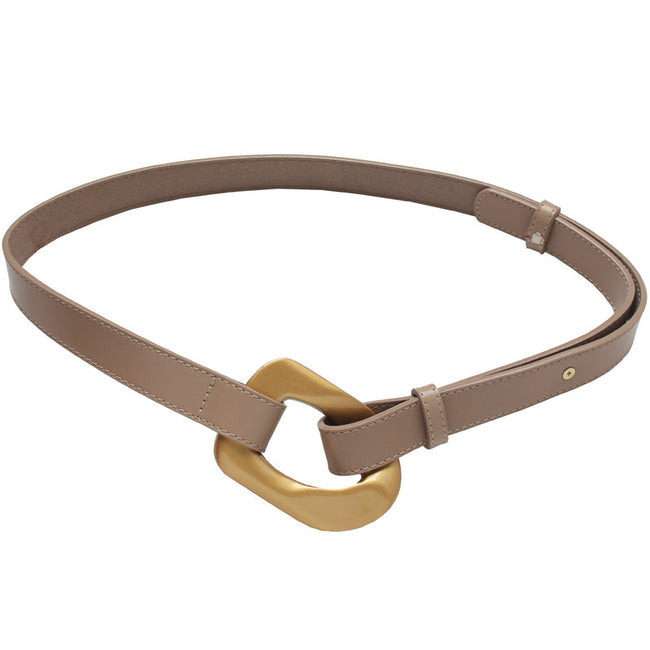 Ceinture en cuir pour femme, polyvalente, pour jeans, robe simple Hover Image