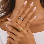 Popular Openwork Multi-style Stainless Steel Rings