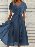 Robe en mousseline unie pour femme