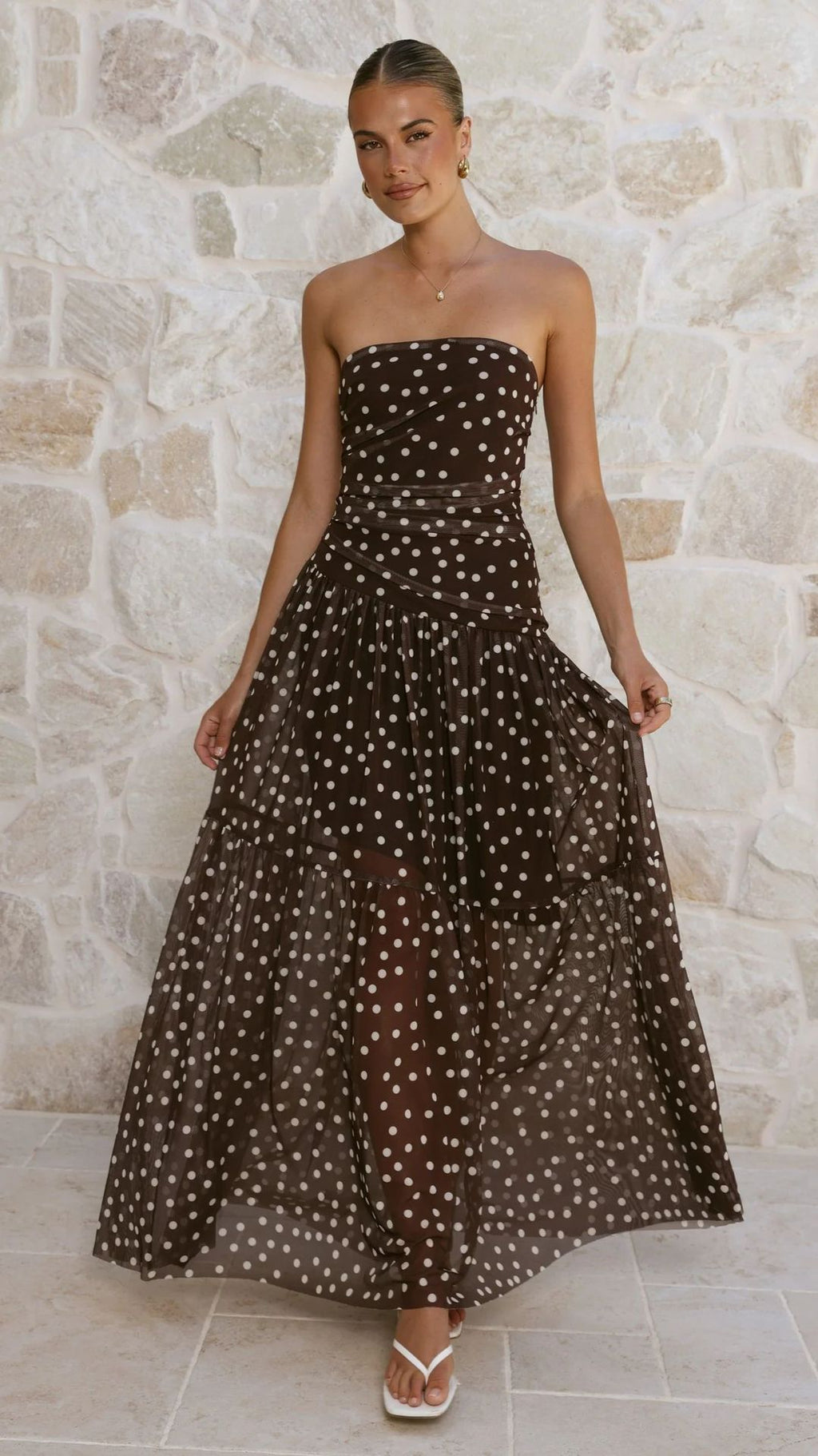 Longue robe en maille tendance pour femme