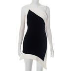 Waist-tight Slit Skirt Irregular Dress Women