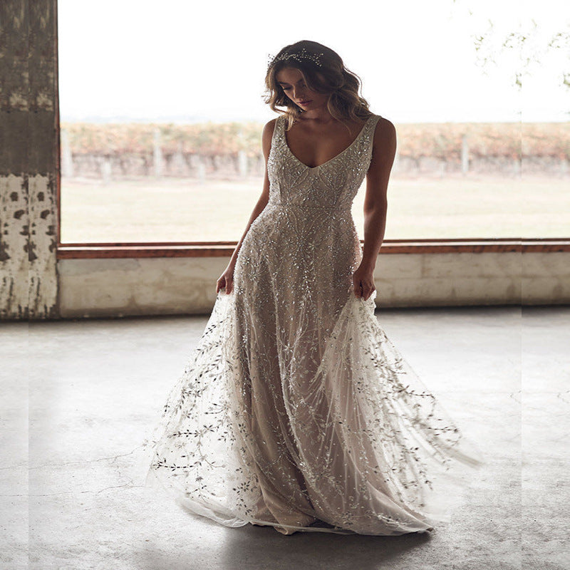 Robe Débardeur Décolleté en V Bronze