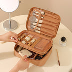 Trousse de maquillage portable en tissu Oxford avec séparateurs